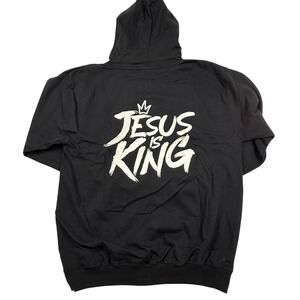 Gods Love Overcomes GLO Jesus Is King Black Hoodie XL Streetwear Pullover